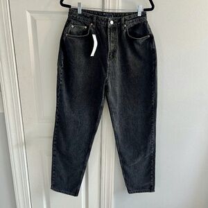 ASOS Design Black High Waist Straight Leg Mom Jeans Tall W30 L32